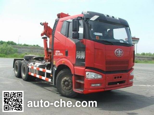 FAW Jiefang CA5250JQQP66K2L1T1E4 tractor unit mounted loader crane