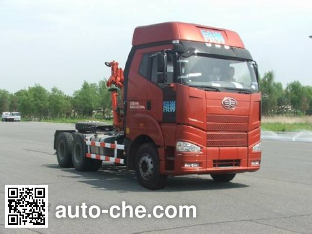 FAW Jiefang CA5250JQQP66K2L1T1E4 tractor unit mounted loader crane