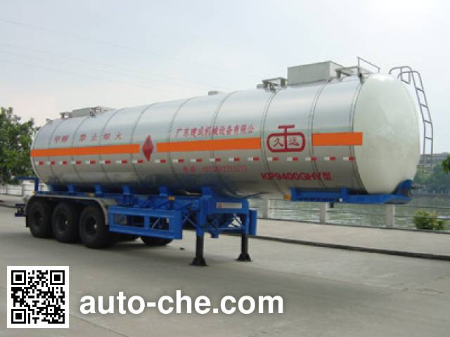 Jiuyuan KP9400GHY chemical liquid tank trailer