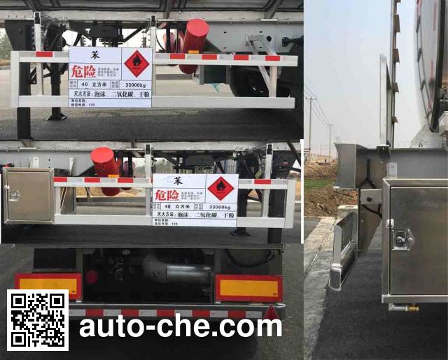 Tianming TM9407GRYTL2 flammable liquid aluminum tank trailer