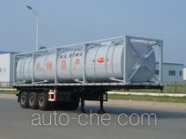 Jinbi PJQ9402GHY chemical liquid transport frame tank trailer